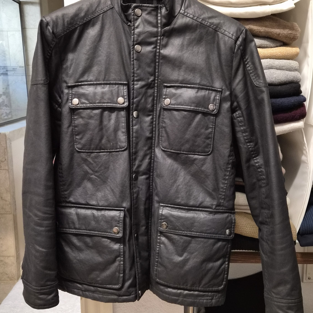 J. Crew Hayes Men, Waxed Canvas Chore Field Military Jacket Thinsulate - Size S